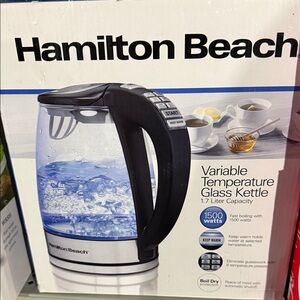 Hamilton Beach Black and Silver Glass Kettle